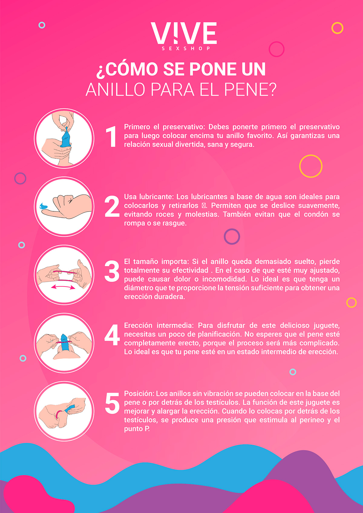 Pasos para colocarse un anillo de pene