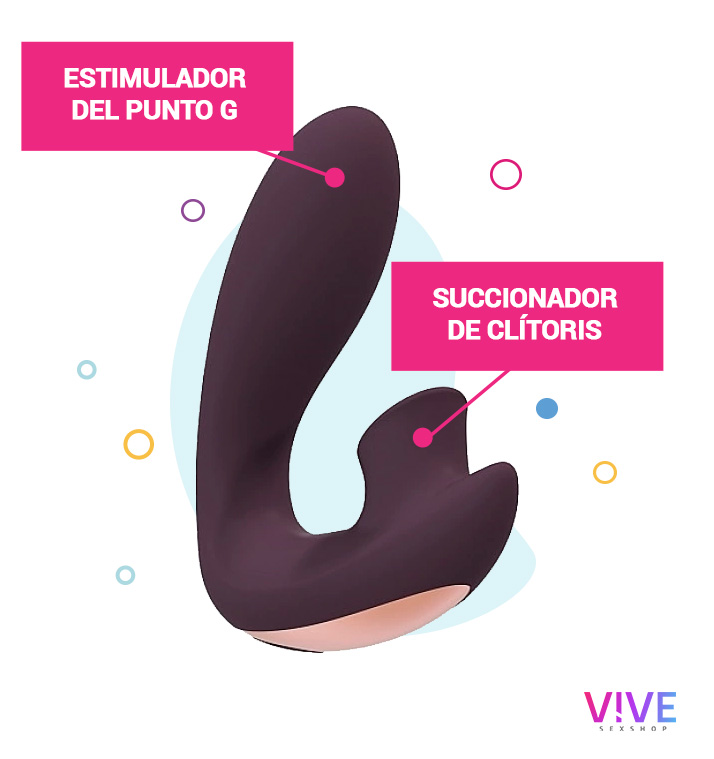 Succionador con dildo incorporado