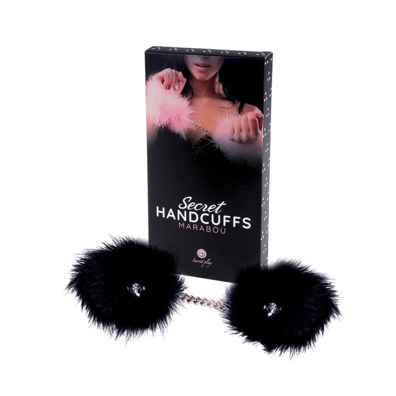 MENOTTES SECRET HANDCUFFS MARABOU NOIRES SECRET PLAY