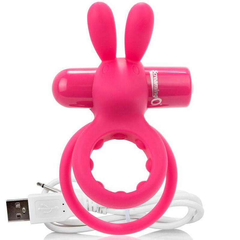 ANNEAU VIBRANT RECHARGEABLE  AVEC LAPIN - O HARE- ROSE