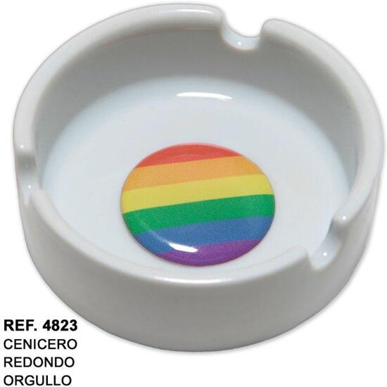 Cendrier rond drapeau lgbt 6 mm