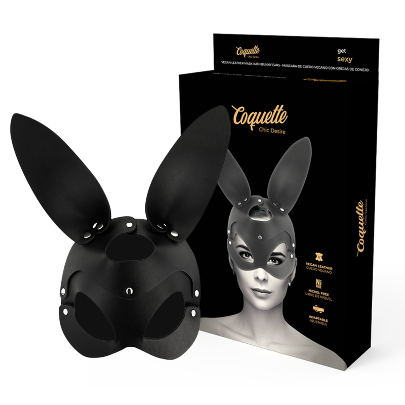 CHIC DESIRE - MASQUE EN CUIR VEGAN AVEC OREILLES DE LAPIN