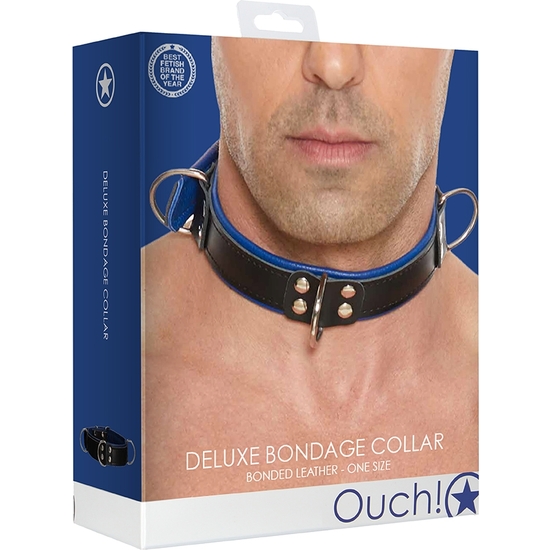 DELUXE BONDAGE COLLAR BLUE 2