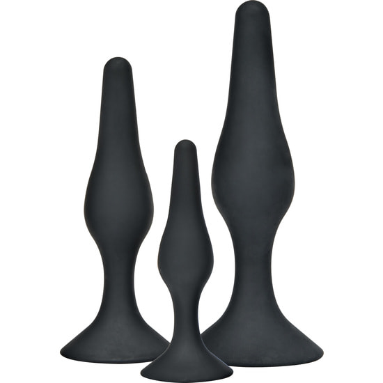 Ensemble de compagnons Curvy 3 plugs silicone noir