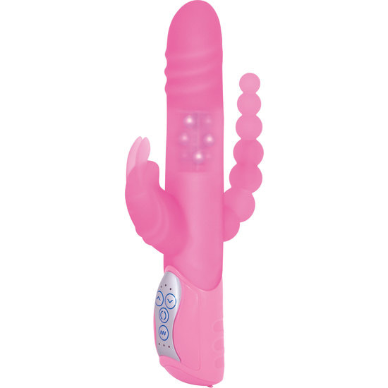 E Rabbit Triple Play - Vibromasseur triple stimulation rose