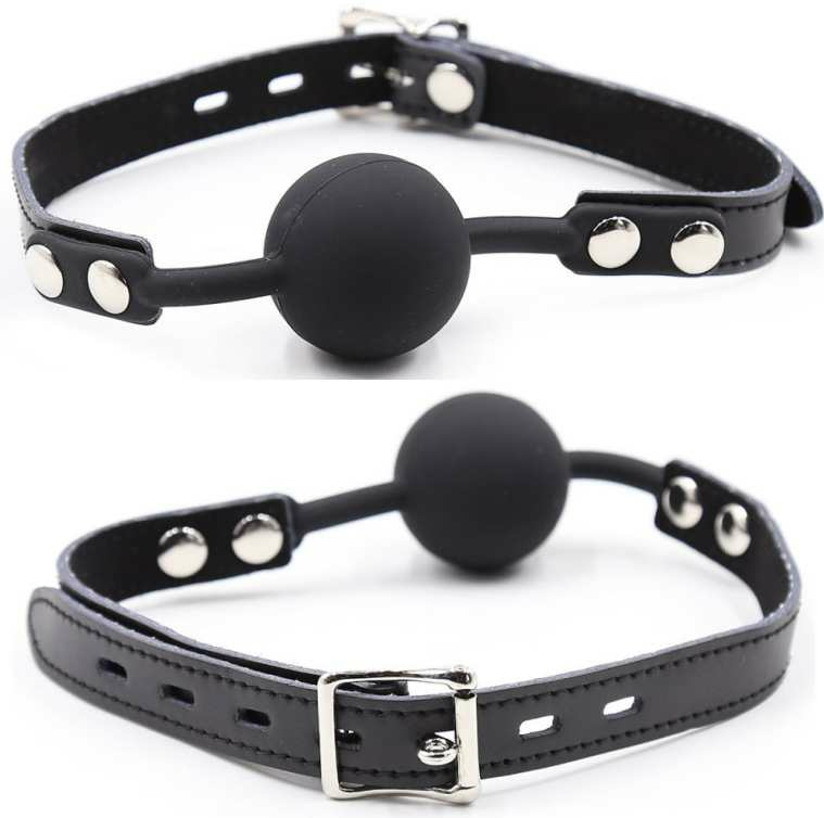 FETISH BALL GAG EN SILICONE AVEC CEINTURE EN CUIR