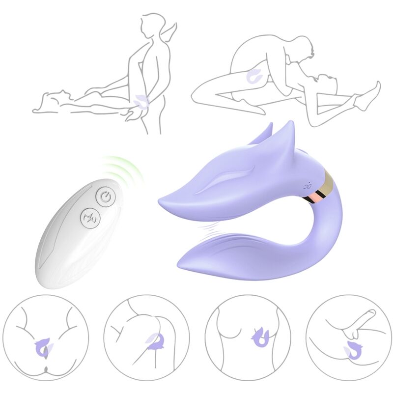 VIBRATEUR FOX POUR COUPLES TÉLÉCOMMANDE VIOLET