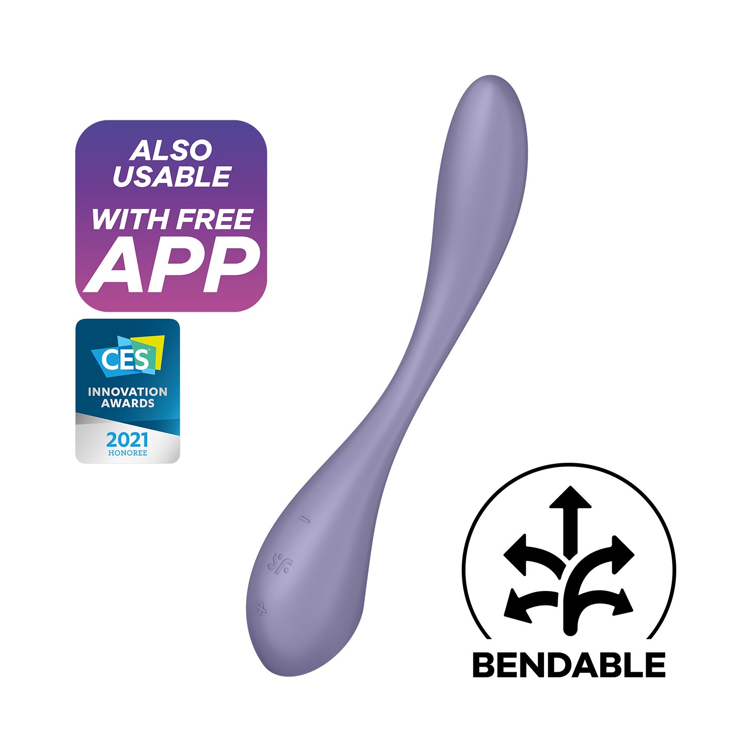 VIBRATEUR G-SPOT FLEX 5 CONNECT APP LILAS SATISFYER