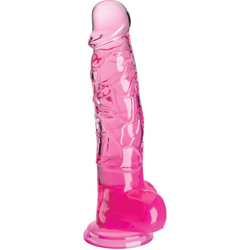 KING COCK CLEAR - PÉNIS RÉALISTE AVEC BOULES 16,5 CM ROSE