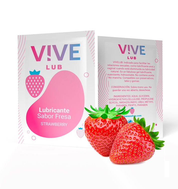 Savoureux lubrifiant à dose unique au goût de fraise