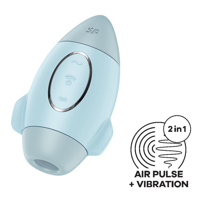 MISSION CONTROL BLEU PETIT VIBRATEUR  DOUBLE IMPULSION