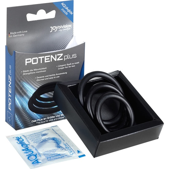 Kit 3 anneaux Potenzplus pour pénis (s, m, l) - noir