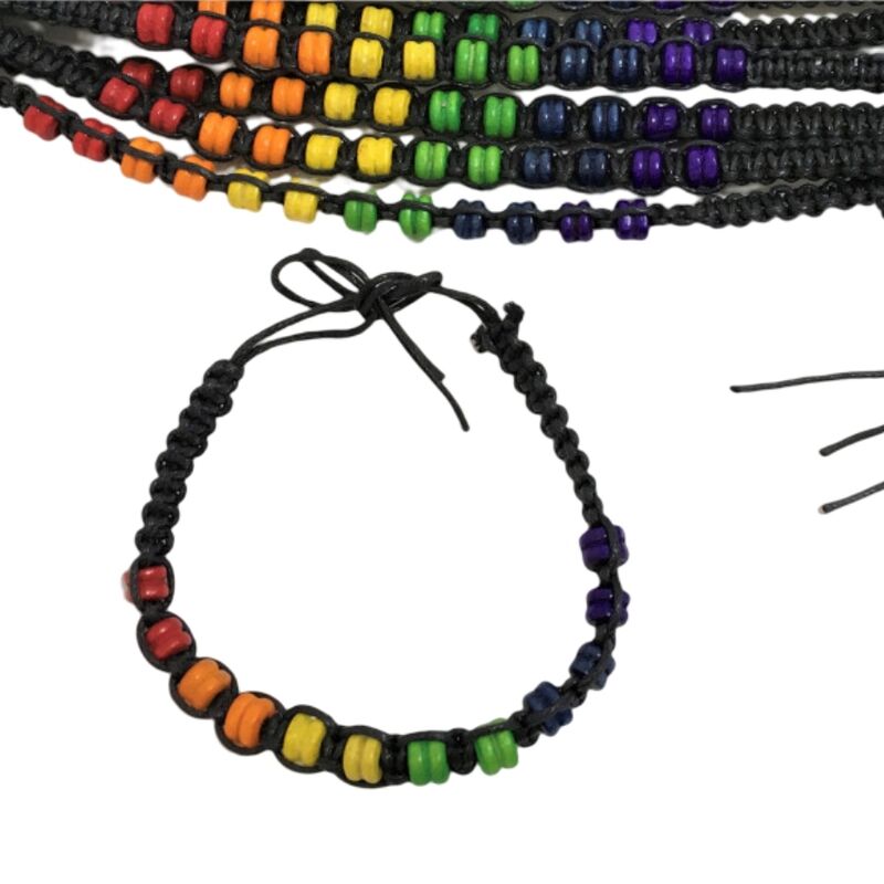 BRACELET PERLES DRAPEAU LGBT