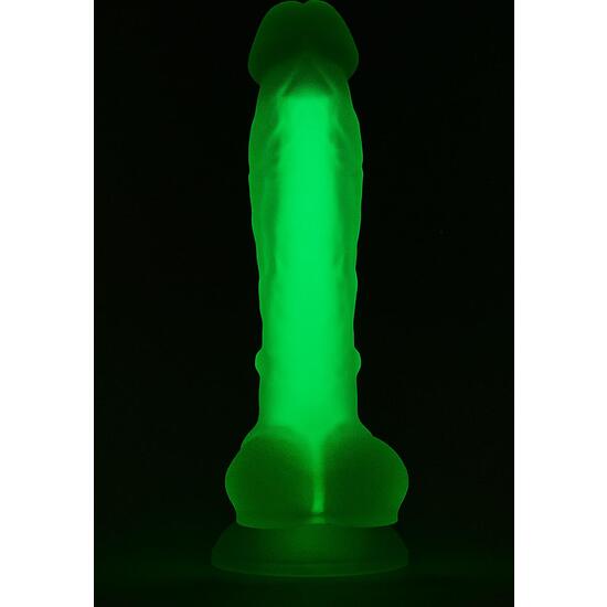 Silicone souple Radiant - Pénis vert brillant de 17,5 cm