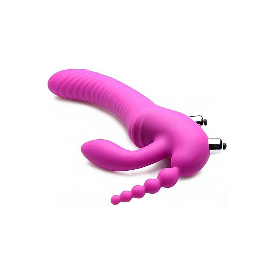 Harnais Regal triple g avec vibrateur en silicone pour gode