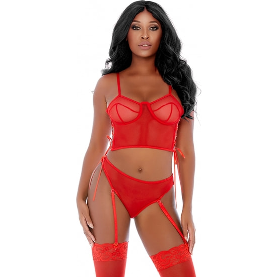 Ensemble bustier rouge Ring Me Up