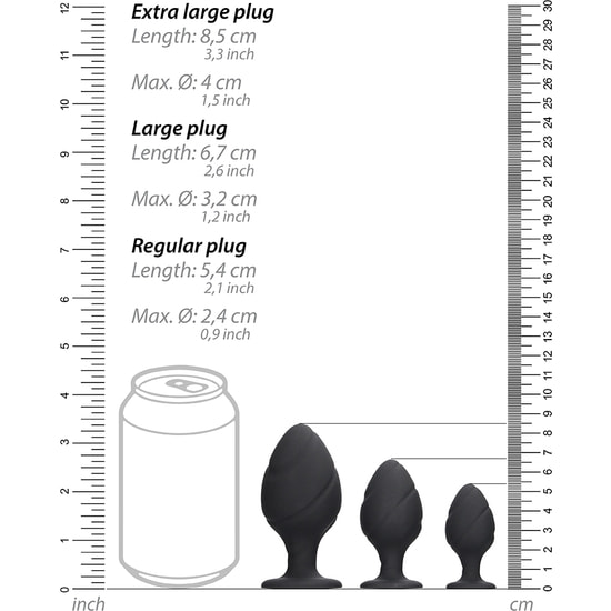 SWIRLED BUTT PLUG SET 2