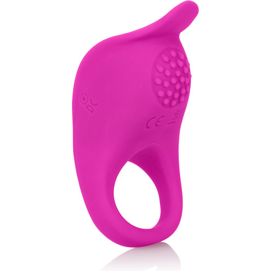 Anneau vibrant en silicone rose rechargeable