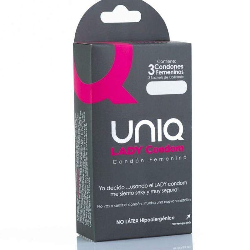 UNIQ - LADY CONDOM PRÉSERVATIFS FÉMININS SANS LATEX AVEC POR