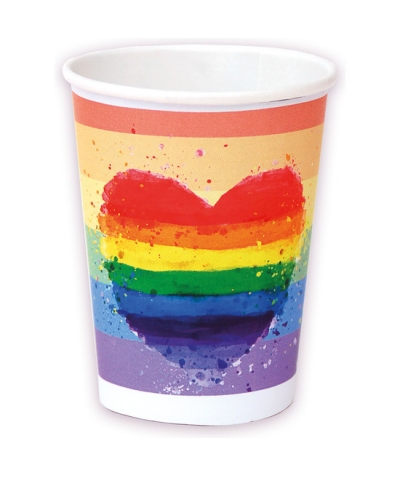 8 VASOS LGBT Verres jetables avec drapeau lgbt pour événements