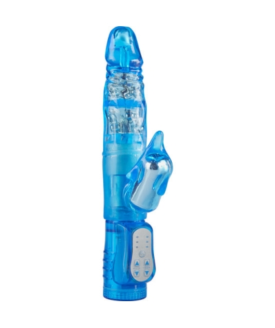 ANTIE Vibromasseur double stimulation avec perles bleues