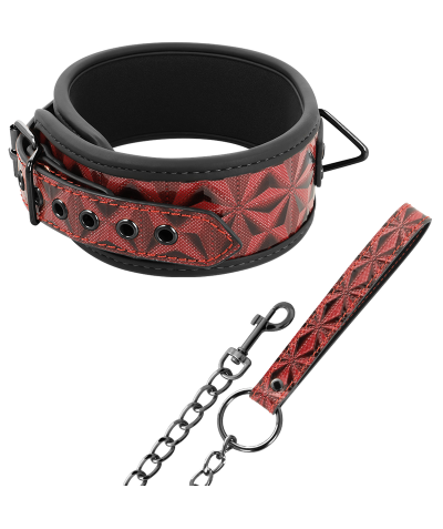 RED EDITION LEASH Collier avec chaîne en métal pour bdsm