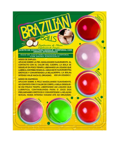 BRAZILIAN BALLS AROMATHERAPY Beijáveis balles brésiliennes balles lubrifiantes multi-saveurs 6 x 4gr