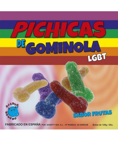 GOMITAS COLORINES LGTB Fruits lgbt avec chips gélifiées au sucre