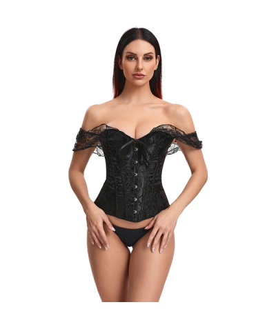 VENUS Corset noir avec des détails imprimés pour des occasions spéciales