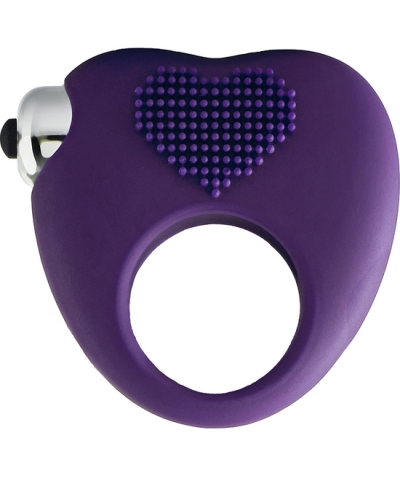 COCKRING Anneau vibrant violet avec stimulation en forme de cœur