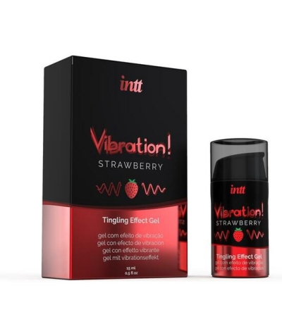 INTT VIBRATION STRAWBERRY Gel de saveur avec effet de vibration pour les deux sexes