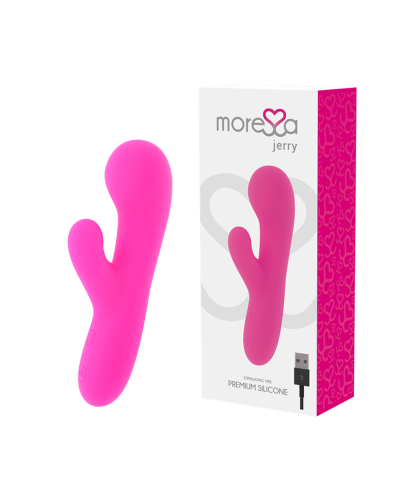 JERRY Vibromasseur en silicone rechargeable avec double stimulation