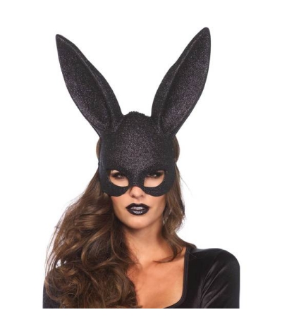 LEG AVENUE GLITTER Leg avenue masque grandes oreilles de lapin noir avec paillettes