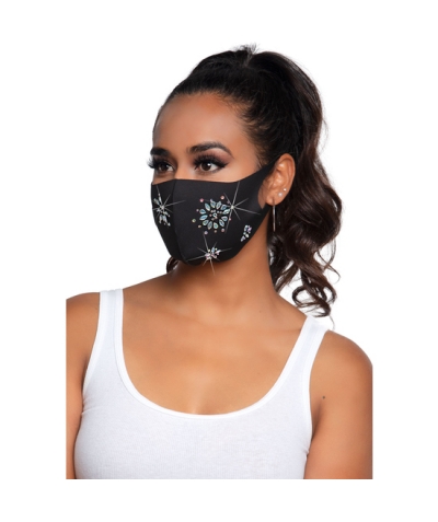 FLEUR RHINESTONE Masque facial réutilisable avec design de strass