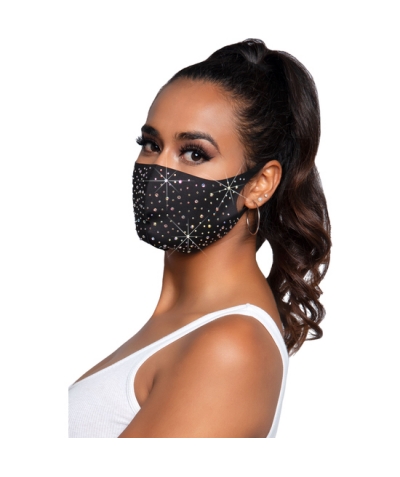 NAYA RHINESTONE Masque facial en strass, réutilisable et glamoureux