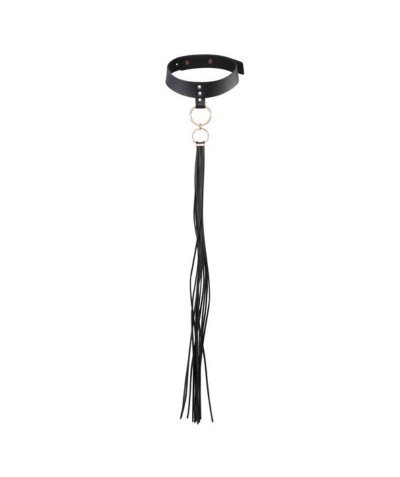 MAZE COLLAR CON FLECOS NEGRO Collier bdsm avec des franges pour la mode et le plaisir