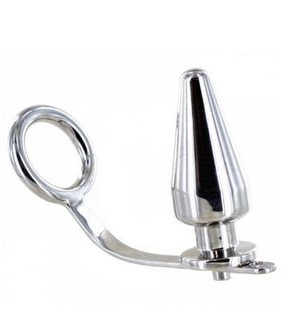 METALHARD VIBRATION Anneau pour testicules avec plug anal intégré