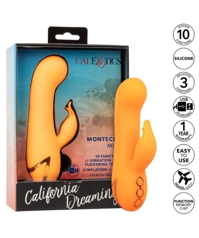 MONTECITO MUSE VIBRADOR RABBIT Stimulateur double puissant, gonflage automatique, silicone sûre.