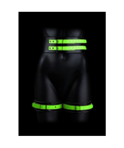 OUCH! KIT Aie! - menottes, ceinture et sangles de cuisses - glow in the dark