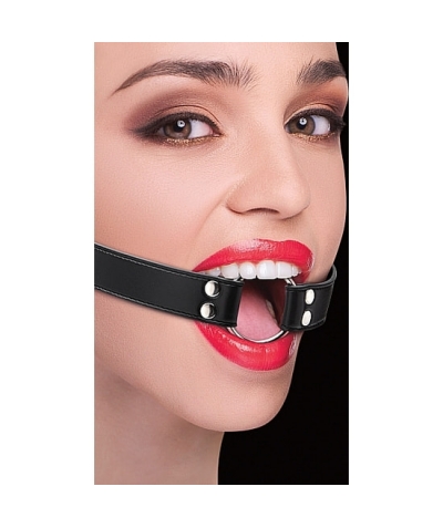 OUCH! OUCH RING GAG Ouch gag avec des bandes de cuir noir