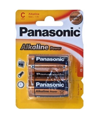 PILA ALKALINA PANASONIC X2 Pile alcaline bronze c lr14 blister*2