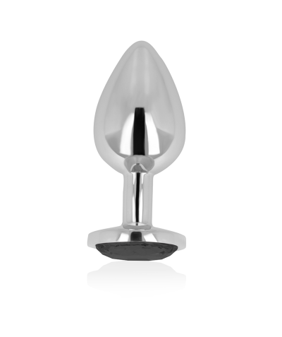 PLUG ANAL CON CRISTAL NEGRO 7 Plug anal lourd en aluminium élégant. expérimentez le plaisir !