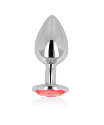 PLUG ANAL CON CRISTAL ROJO 8 C Plug anal en aluminium lourd. parfait pour les débutants.