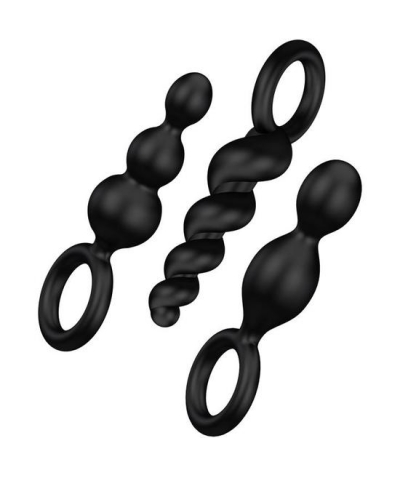 SATISFYER PLUGS Pack de 3 plugs en silicone noir