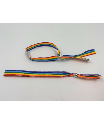 PULSERA CON BOLITA PLATEADA -  Bracelet ajustable avec couleurs lgbt+ et petite boule.