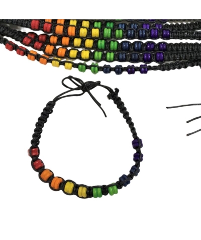 PULSERA CUENTAS BANDERA LGBT Bracelet ajustable en fil lgbt