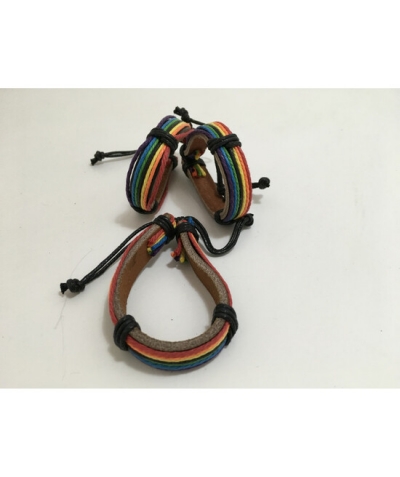 PULSERA PRIDE LEATHER BRACELET Bracelet en cuir célébrant la diversité et la fierté lgbt+