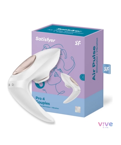 SATISFYER PRO 4 COUPLES 2x1 vibrateur et aspiration à utiliser en couple