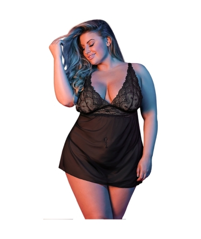 BABY DOLL XL Sexytime - chemise dos en v - noir