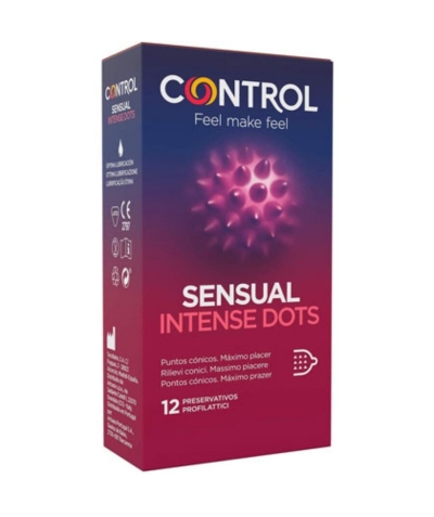 SPIKE Préservatif sensuel intense dots stimulation supplémentaire, points coniques, 12 unités